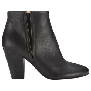 Whistles Size 38 Lucille Black Leather Heeled Ankle Booties Almond Toe